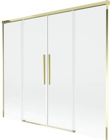 Mexen Rox, 2-krídlová posuvná vaňová zástena 190 x 150 cm, 8mm číre sklo, zlatý lesklý profil, 8C9-190-002-50-00
