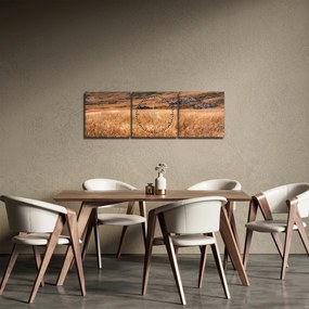 Obraz pole (s hodinami) (90x30 cm)