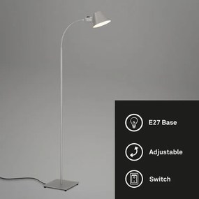 Brilo - Flexibilná stojacia lampa 1xE27/10W/230V strieborná