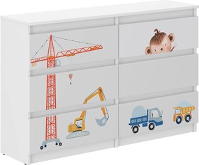 Wooden Toys Detská komoda R-120 MASZYNY