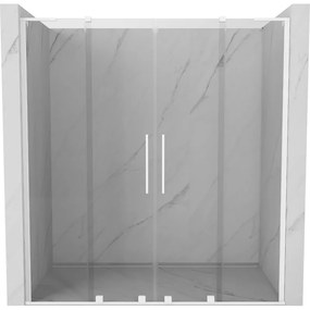 Mexen Velar L Duo, posuvné sprchové dvere do otvoru 180 cm, 8mm číre sklo, biela matná, 871-180-003-02-20