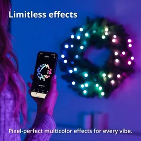 Twinkly GD20P4425P00 - LED RGB Stmievateľný vianočný veniec 50xLED pr. 60 cm Wi-Fi