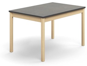 Stôl DECIBEL, 1200x800x720 mm, linoleum - tmavošedá, breza