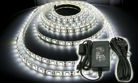 ECOLIGHT LED pásik KOMPLET - SMD 5050 - 5m - 300/5m - 72W - studená biela + konektor + zdroj