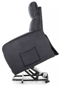 Polohovacie kreslo Lennox II Velvet, čierna