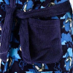 Detský župan s kapucňou Ježko Sonic, EU 98 Tmavo modrá