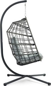 Skládací závěsné houpací křeslo Houseland Chloe šedé