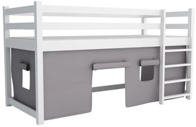 Detská vyvýšená posteľ z masívu borovice PORTO - 200x90 cm - biela