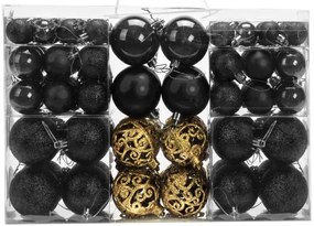 Vianočné gule KL-21X04 čierne (100 ks)