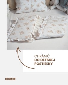 INTERMEDIC SK 5-dielna súprava pre bábätko Teddy/minky krémová – jemná súprava do postieľky
