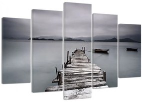 Obraz na plátně pětidílný Pier jezera krajiny Image - 100x70 cm