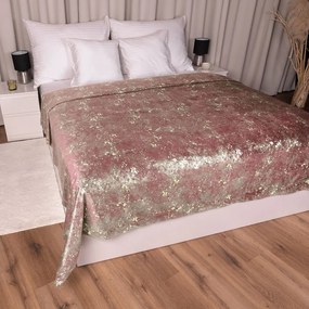Biante Zamatový prehoz na posteľ Isabela IBL-013 Gold Design staroružový 260x280 cm