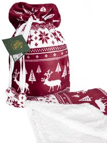 FARO Vianočná deka baránková 127x152 cm - Vínová