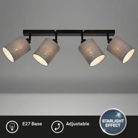 Briloner 2078-044 - Bodové svietidlo SPOTLIGHT 4xE27/25W/230V šedá/čierna