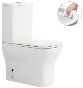 CERANO - WC kombi Hugo, Rimless + UF sedátko - biela lesklá, CER-CER-538759