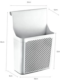 Orion 2. akosť - Závesný košík, organizér na čistiace prostriedky KRISTY, 35x24cm -biely