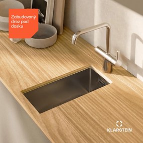 Klarstein TitanSteel Kuchynský drez 45 x 23 cm (DxŠ) s povrchom odolný voči hrdzi, poškriabaniu a teplu