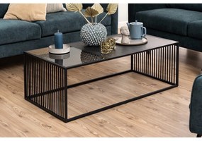 Čierny konferenčný stolík so sklenenou doskou 60x120 cm Strington – Actona