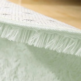 Protišmykový koberec SHAGGY biely kruh