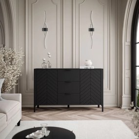 KOMODA SALOME SO ŠUPLÍKMI ČIERNA 153 cm