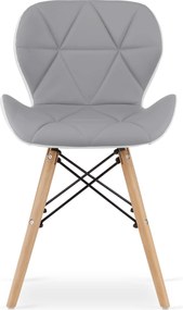 Sivo-biela stolička LAGO z eko kože