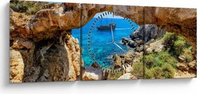 Obraz - Cape Greco (s hodinami) (90x30 cm)