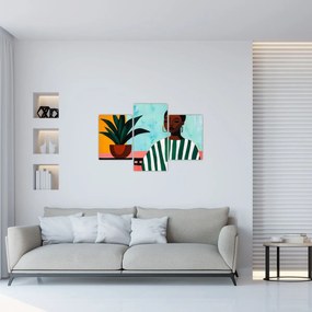 Obraz - Žena s kvetinou (90x60 cm)