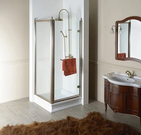 Gelco Gelco, ANTIQUE sprchové dvere 800mm, číre sklo, pravé, bronz, svetlý odtieň, GQ1380RCL
