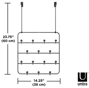 Čierny prírodný kovový vešiak na dvere 36 cm Estique - Umbra