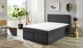 Posteľ boxspring Aston 140x200 cm, antracitovo šedá látka