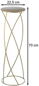 STOJAN NA KVETINÁČ SPIRAL 70X22,5X22,5 CM ZLATÁ