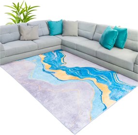 Protišmykový koberec NOVO mramor / zlatý