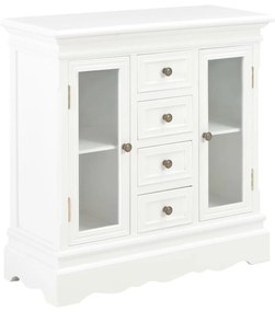 vidaXL Komoda, biela 70x28x70 cm, borovicový masív
