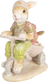 Dekorácia socha králiky na kolobežke - 11*6*12 cm
