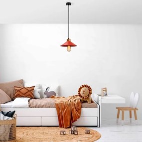 Závesné svietidlo na lane MANAVGAT 1xE27/40W/230V červená/hnedá