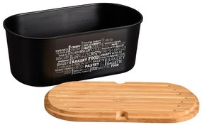 Kesper Chlebník s doskou na krájanie - čierny