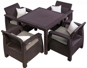 DEOKORK Záhradná ratanová zostava CORFU MINI 1+4 hnedá