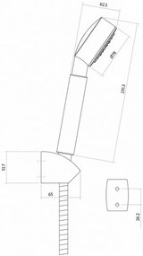 Cersanit ATON, Set ručná sprcha so sprchovou hadicou a 1-bodovým držiakom sprchy, Chróm, S951-024