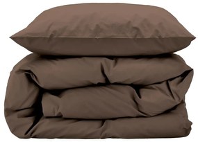 Hnedé predĺžené obliečky na dvojlôžko z bavlneného perkálu 200x220 cm Crisp – Södahl