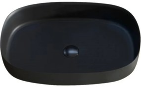 Cerano Atria, umývadlo na dosku z liateho mramoru 600x400x130 mm, čierna matná, CER-CER-WB17B