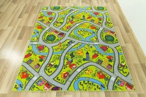 Detský koberec Uličky 12 zelený