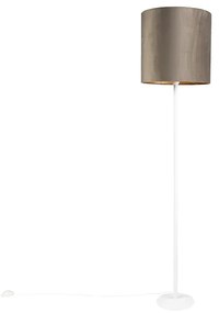 Lampa na kŕmenie biela s tupým odtieňom a zlatým interiérom 40 cm - Simplo