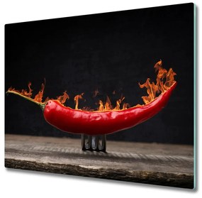 Sklenená doska na krájanie Chilli korenie 60x52 cm