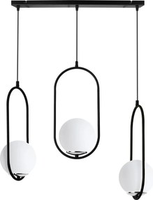 Závesné svietidlo Florence, 3x biele sklenené tienidlo, b/ch, UI