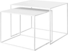 Biele kovové konferenčné stolíky v súprave 2 ks 50x60 cm Fera – Blomus