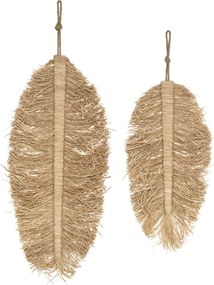Dekorácia na stenu z rafie Oasis Leaf 29x70 cm + 24x50 cm