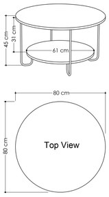 Konferenčný stolík CORRO 45x80 cm biela/čierna