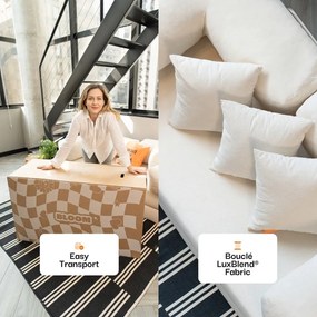 Béžová rozkladacia pohovka z textílie buklé 180 cm Bloom – TemaHome