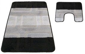 Sada dvoch kúpeľňových predložiek čiernej farby Šírka: 50 cm | Dĺžka: 80 cm