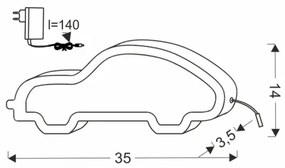 LED Detská stolná lampa CAR LED/11W/230V modrá